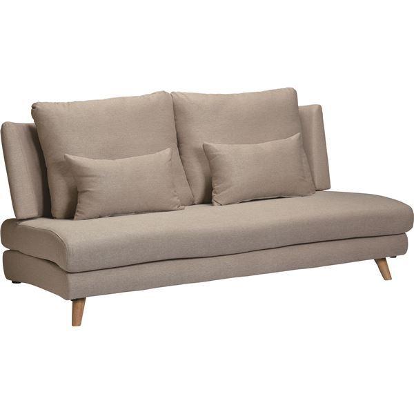 ソファーベッド ベージュ 木製脚 ソファー 2.5人掛け 幅約166cm ベージュ 木製 脚付き