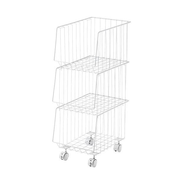 �X�^�b�L���O���S�� ���[���S�� 3�i ��26.5×���s37.5×����73cm �z���C�g �L���X�^�[�t �g���i ���r���O �E�ߏ� �x�b�h���[��