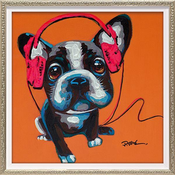 ユーパワー オイル ペイント アート「カラフル ブルドッグ」 Lサイズ