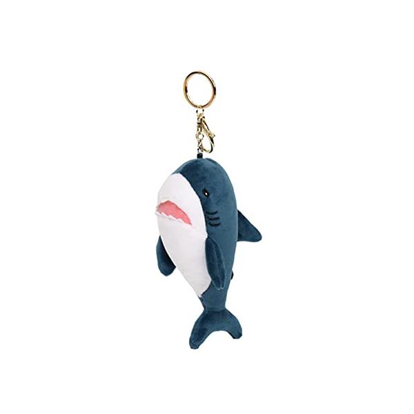 bralafiaサメ shark キーホルダー ぬいぐるみ 可愛い おもちゃ 海洋動物 バレンタインデー 子供の日 お誕生日 クリスマス プレゼント (15cm, ブルー)
