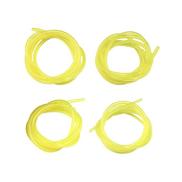 LIKENNY 草刈払機燃料ホース 4サイズ 2mm x 3.5mm, 2.5 mm x 5mm, 3mm x 5mm, 3mm x 6mm 長さ1.5M 丸型 燃料パイプ チェンソー用(黄)