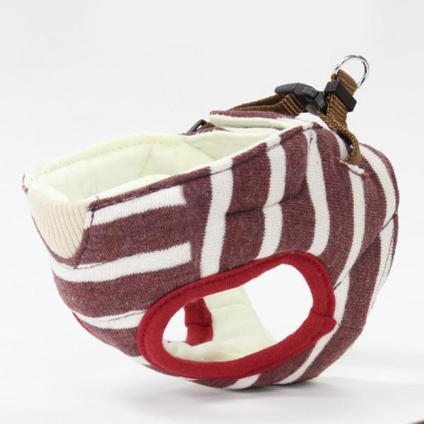 ペティオ Petio 7歳からのやさしいハーネス ボーダー レッド ミニ犬用 XS サイズ 胴回り:28~35cm