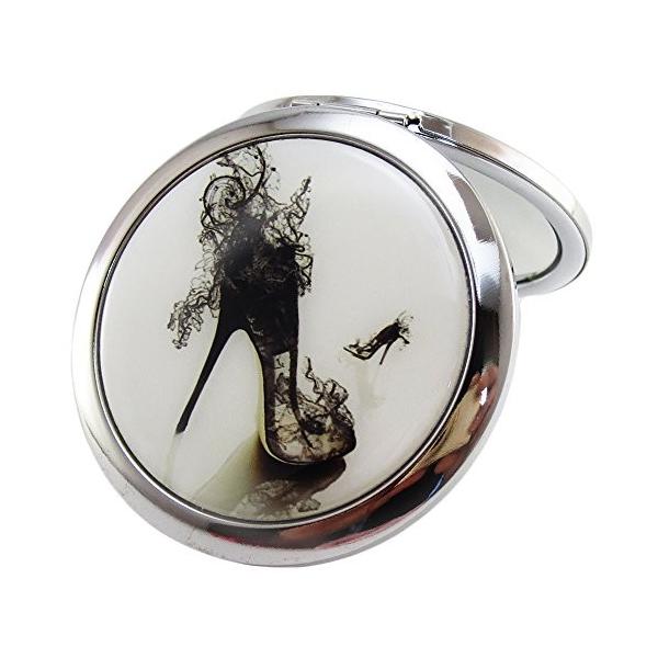 モノジー Monozy コンパクトミラー イラスト カバー 2面鏡 拡大鏡 レトロ デザイン コンパクトミラー 手鏡 イラスト ヒール2 Jornaldopovaodf Com Br