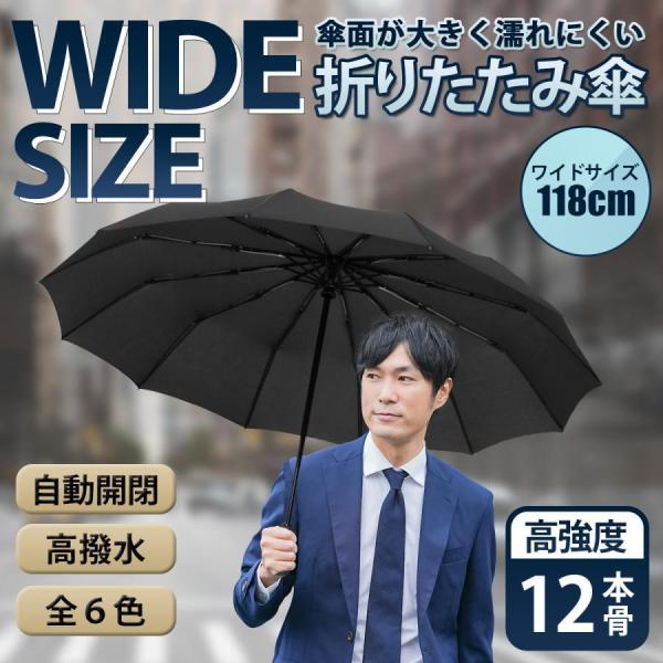折りたたみ傘 メンズ レディース 軽量 大きいサイズ 自動開閉 晴雨兼用 12本骨 雨傘 台風 強風 丈夫 頑丈 日傘 UVカット 遮光 撥水 ワンタッチ コンパクト 梅雨