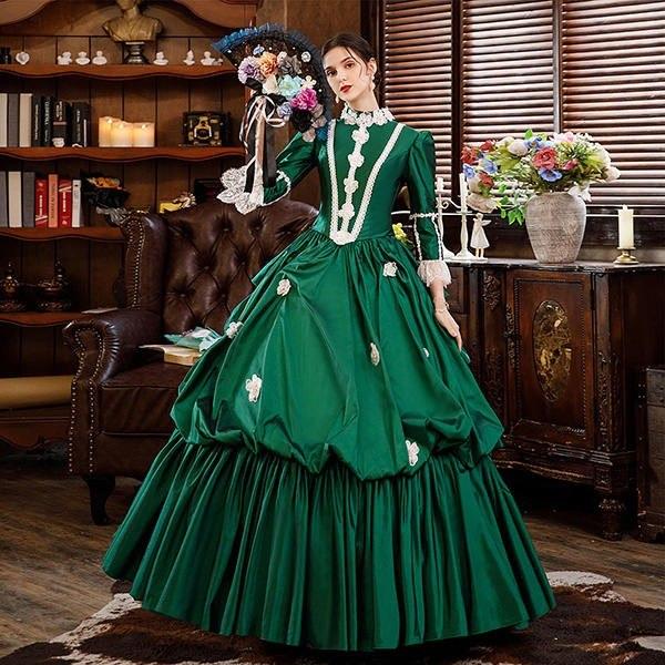 ドレス レディース ロング 貴族ドレス 中世ヨーロッパ お姫様 プリンセスドレス カラードレス バッスルライン 華やか ボリューム ゴージャス ステージ衣装 長袖 Pr049 Syokoya 通販 Yahoo ショッピング
