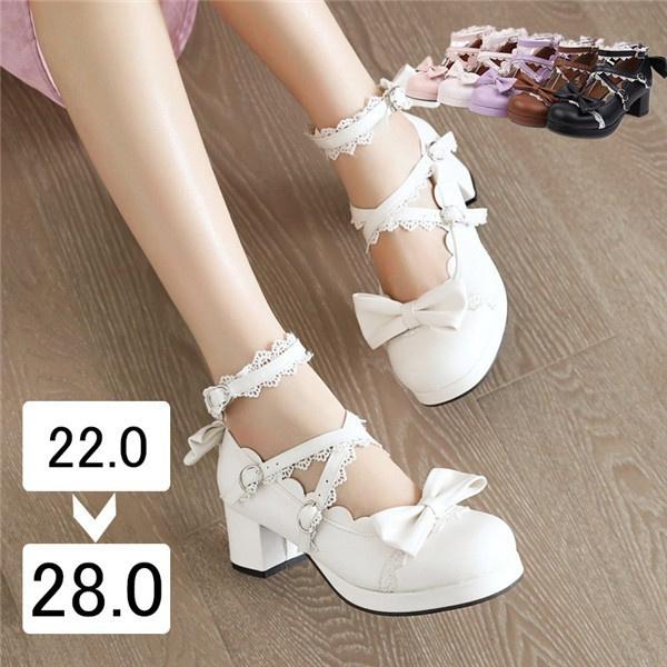 パンプス 靴 レディース シューズ リボン付きパンプス 太い パンプス 靴 レディース シューズ リボン付きパンプス 太い