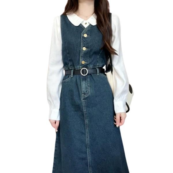 定価31,900円 サマーデニムお上品ミモレ丈オールインワン 定価31,900円 サマーデニムお上品ミモレ丈オールインワン