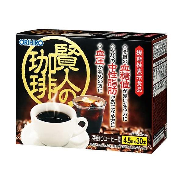 コーヒー飲料 オリヒロ 機能性表示食品 賢人の珈琲 135g4.5g×30本x6個セット