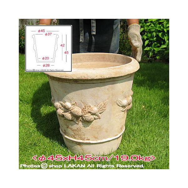 モンテガロ アンティコ φ45cm フルーツ柄 テラコッタ製 植木鉢 / エッシュバッハ社 EB-14249545GI