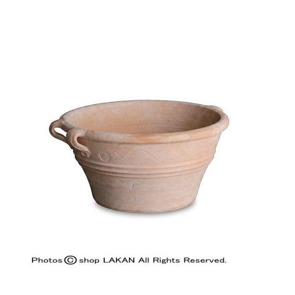 クレタ ストモシア鉢 φ55cm 広口型 ギリシア テラコッタ製 人気 ハンドメイド植木鉢 / トラピサノ村産 GR-CC-20