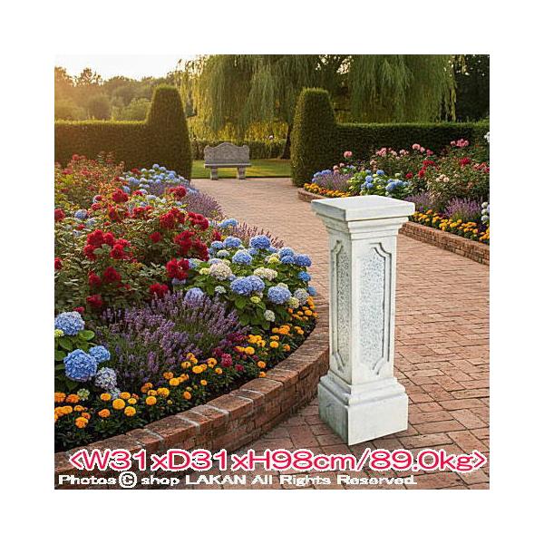 (イタルガーデン社製) 石造 エトラスコ台座 H98cm イタリア製角柱型石造台座 PI-031800 / 材質：人工大理石製 / サイズ：W31 x D31 x H98 cm / スリムな細身のガーデン台座。天板部に石造花鉢、石像エンゼル...