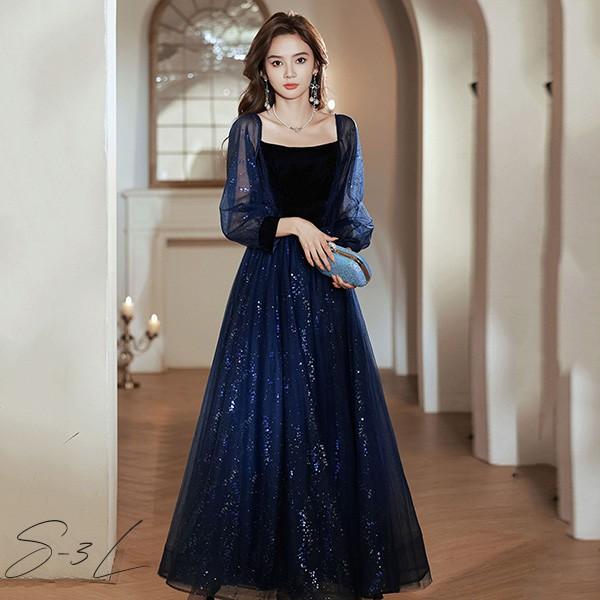 ドレス 大人 ロング丈 ぽっちゃり イブニングドレス 演奏会 ピアノ発表