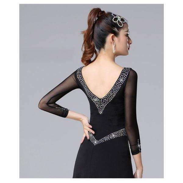 社交ダンス モダンドレス 衣装 ダンス発表会 大きい裾 競技着 練習着