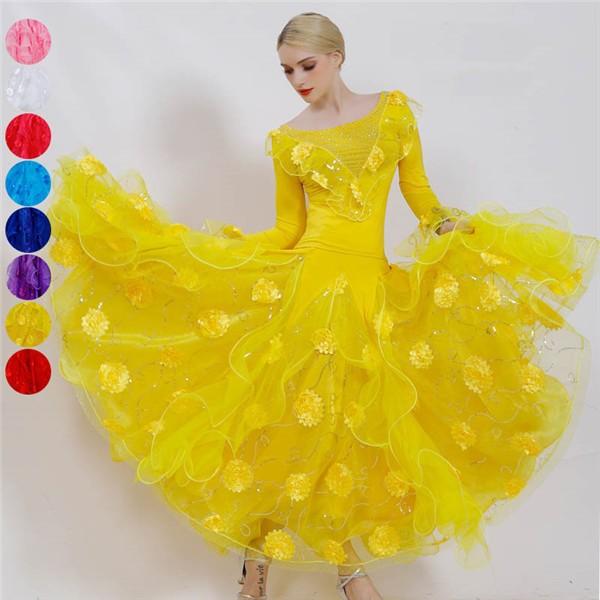 [ 商品名 ]【サイズ有S/M/L/XL/2XL/3XL】8カラー 2点セット 新作 ラテン衣装 社交ダンス 社交ダンス 衣装 ダンス衣装 練習服 スタンダード ワルツ 競技着 演出用 舞台・発表会 上着 スカート 赤 黄 青 紫 ピンク ...