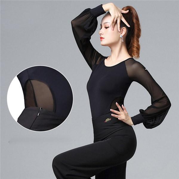 社交ダンス トップス 女性 社交ダンス衣装 上着 長袖 競技着 モダン