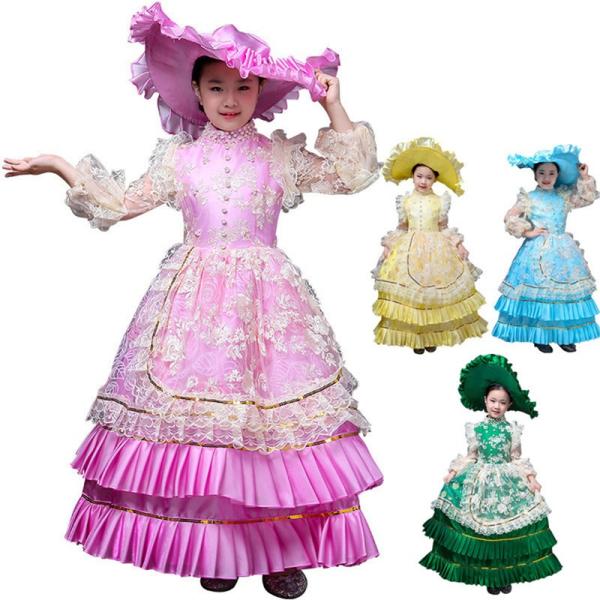 スペシャルオファ 演奏会ドレス ワンピース 司会 ステージ キッズ 貴族 ワンピース 人気お姫様ドレス ドレス 子供服 ドレス 中世 劇場 衣装としても最適 公爵夫人 貴族服ドレス 貴族 D9169c0 マンテンショップ