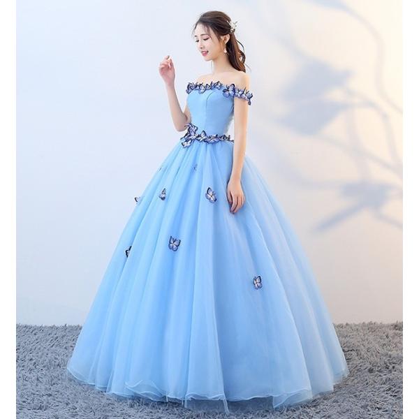 カラードレス ウェディングドレス ロングドレス 演奏会 ピアノ 発表会