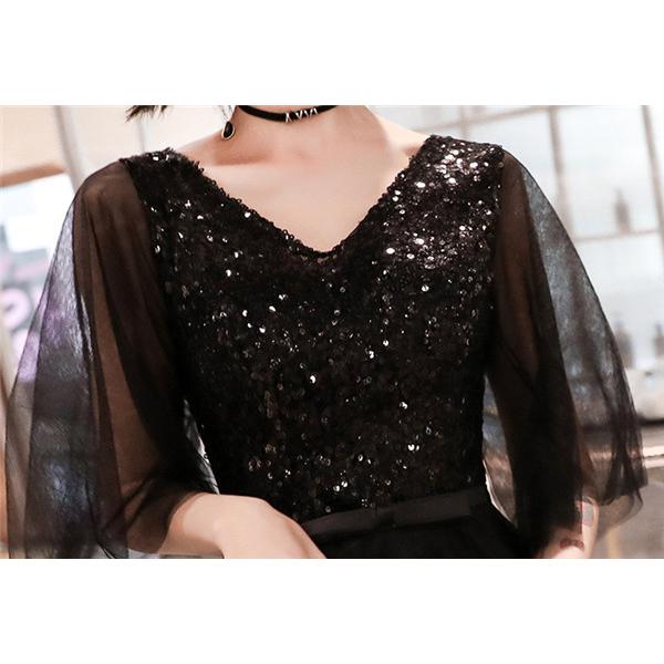 黒ドレス ピアノ 発表会 小さいサイズ 大きいサイズ ロングドレス