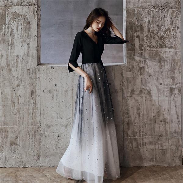 【送料無料】お呼ばれ ドレス ワンピース 韓国 ロング 長袖 黒 レディース 大きいサイズ 演奏会 パーティー 大きいサイズ ピアノ 発表会 袖あり 大人 上品 お呼ばれ デート フォーマルドレス 二次会 花嫁 結婚式 母親 ドレス ドレス ワンピース ピアノ 発表会 韓国 ロング 長袖 黒 レディース