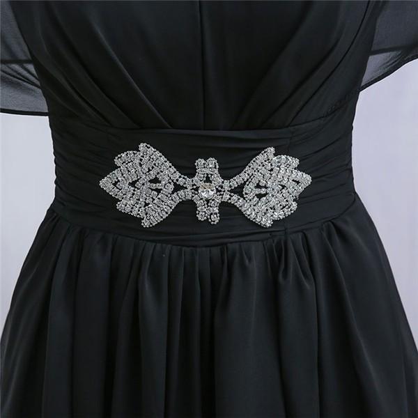 ロングドレス 演奏会 袖あり 黒 フォーマル ワンピース 結婚式 40代 50