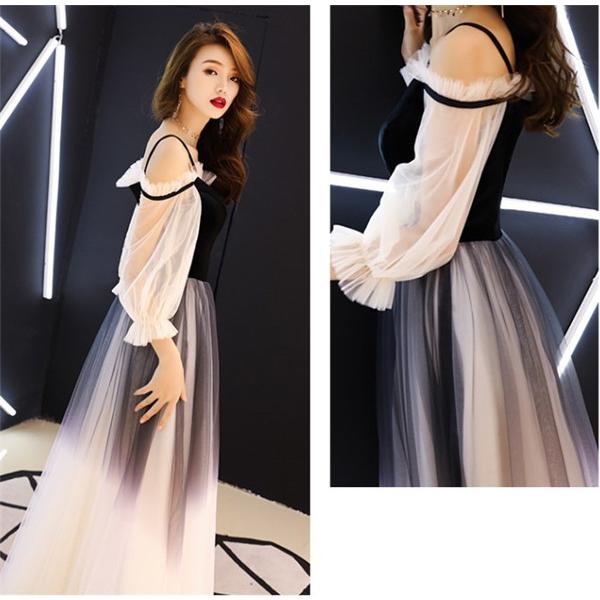 【送料無料】オフショルダー パーティードレス ロング 演奏会 袖付き ドレス 小さいサイズ XS 4L 大きいサイズ 長袖 成人式 同窓会 大人 ピアノ 発表会 演奏会 Aライン 結婚式 二次会 忘年会 ウエディング ワンピース 上品 20代 30代 パーティードレス オフショルダー ロング 演奏会 袖付き ドレス ピアノ