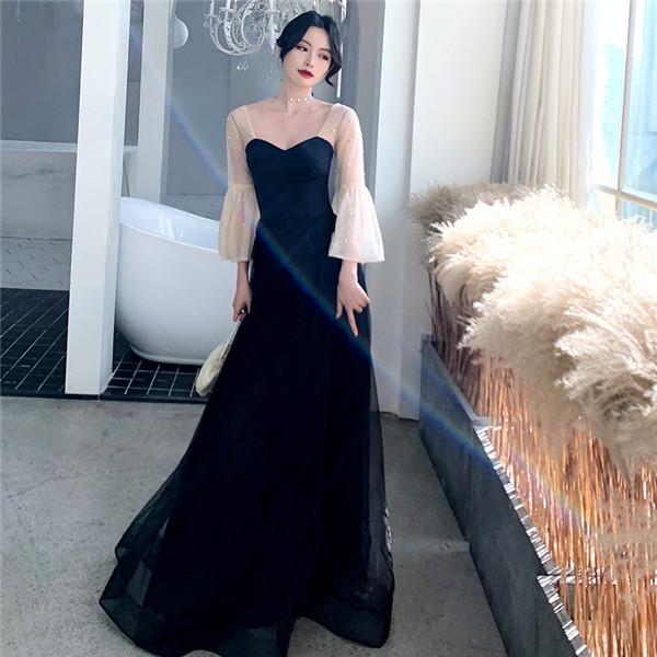 ロングドレス 演奏会 黒 パーティードレス 演奏会用 ピアノ発表 ロングドレス 演奏会 黒 パーティードレス 演奏会用 ピアノ発表