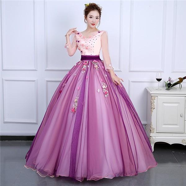 カラードレス ウェディングドレス ロングドレス 演奏会 ピアノ 発表会