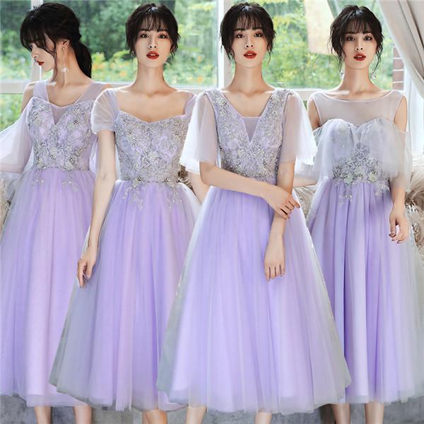結婚式ワンピース パーティードレス ブライズメイドドレス 編み上げタイプ 二次会 ドレス 呼ばれドレスミモレ丈ドレス オープンショルダー 体型カバー Da502d3 マンテンショップ 通販 Yahoo ショッピング
