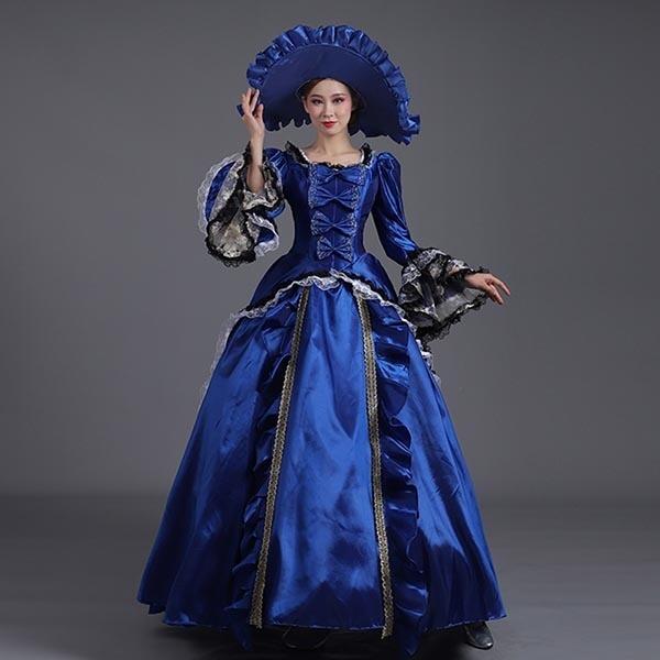 ロング 貴族ドレス お姫様ドレス 中世ヨーロッパ パフスリーブ 長袖