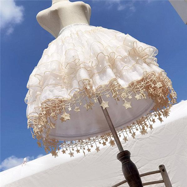 パニエ レディース スカート ロリータ ワイヤーあり ゴスロリ 星柄 星