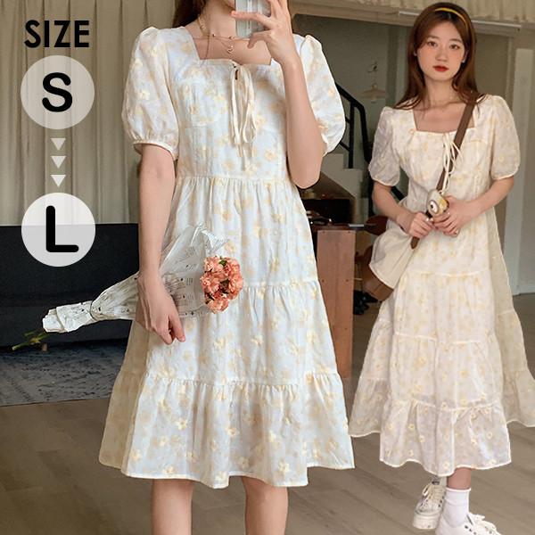 ワンピース 大人可愛い 夏ワンピース レディース 袖あり 半袖 ロング丈