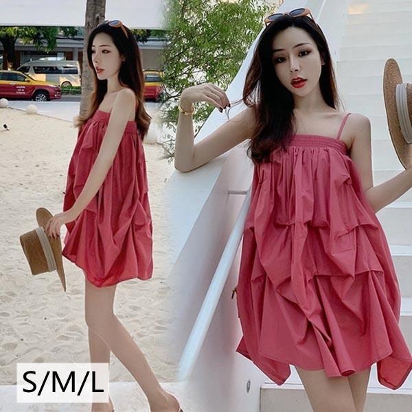 リゾートワンピース 肩出し キャミワンピ キャミソール ショート丈 ワンピース 夏 バルーン 背中開き ビーチ サマードレス 体型カバー 夏ワンピ Dd169t2 マンテンショップ 通販 Yahoo ショッピング