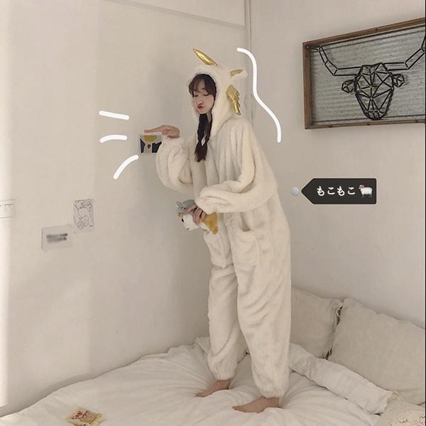 パジャマ もこもこ 連体服 冬 部屋着 パジャマ 冬 もこもこ 部屋着 レディース モコモコ ルームウェア オールインワン 動物 Df241y6 マンテンショップ 通販 Yahoo ショッピング