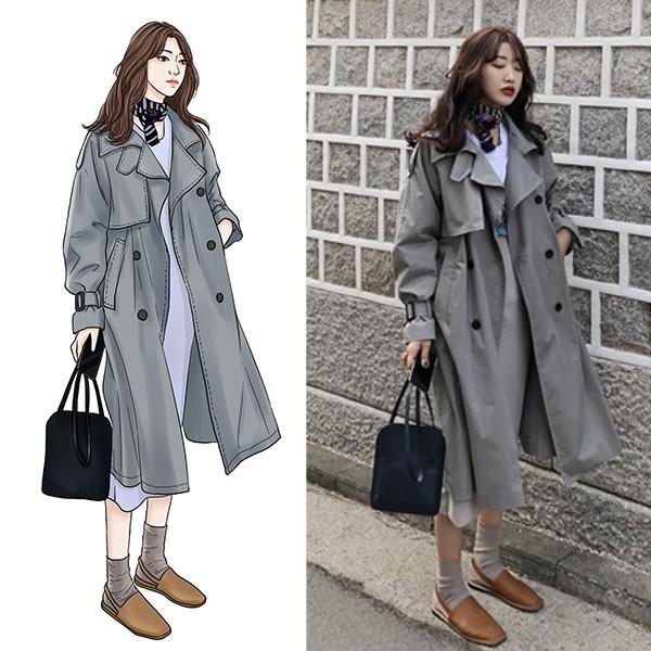 コート オータムコート トレンチコート 手首ベルト ロングコート