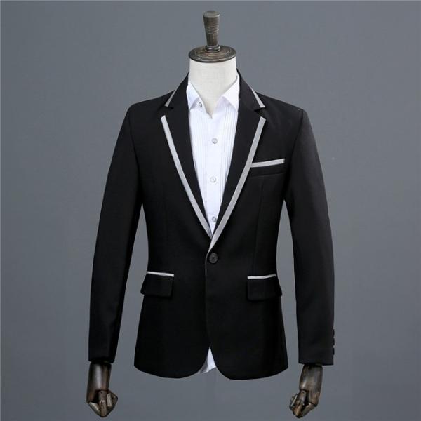 公爵 宮廷服ジャケット 舞台ステージ衣装 演劇オペラ声楽 黒 白 豪華に