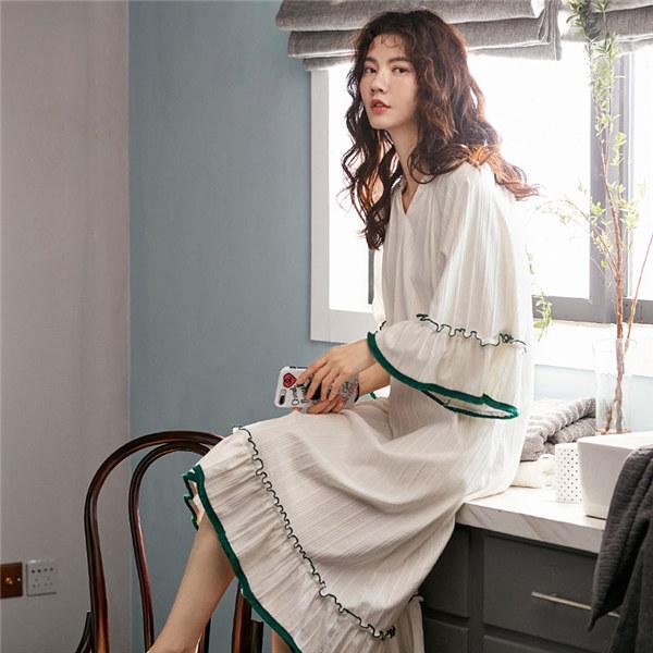 パジャマ レディース 夏 きれいめ 半袖 綿 ワンピース ギフト