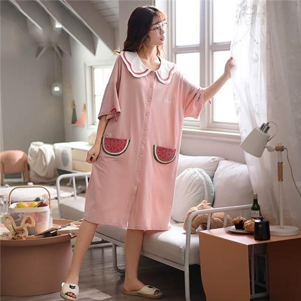 パジャマレディース 春 半袖 ワンピース スイカ柄 可愛い満点 夏 ルームウェア ゆったり 部屋着 寝巻き 女性用 パジャマ ピンク Dh562g4 マンテンショップ 通販 Yahoo ショッピング