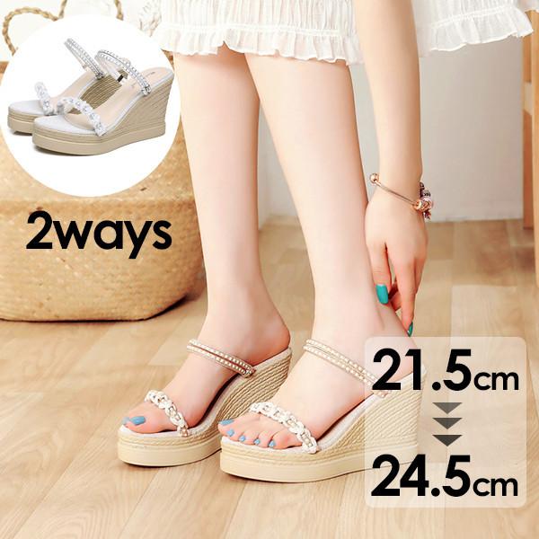 サンダル 厚底 ウェッジソール 2ways 9cmヒール ハイヒール サンダル 厚底 ウェッジソール 2ways 9cmヒール ハイヒール