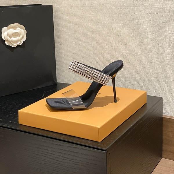 ミュール サンダル キラキラ レディース ピンヒール 夏 ベルト