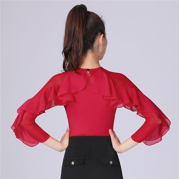 トップス レディース 社交ダンス ダンスウェア ラテン 長袖