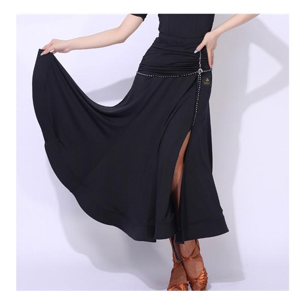 社交ダンススカート（単品） 衣装 スカート ステージ 黒 練習着 豪華