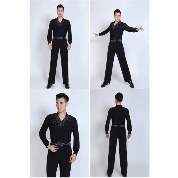 メンズ ラテンダンス用シャツ 男性用 ダンス 衣装 上着 ダンスウェア