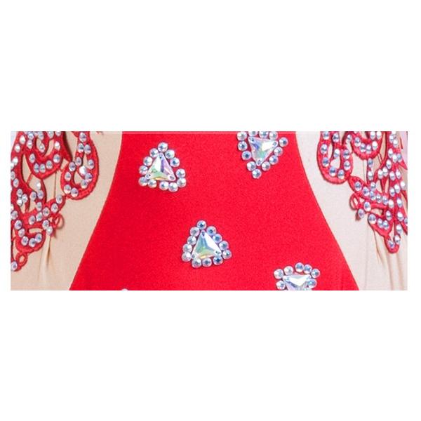 大人気❤️スタンダード練習着✨華やかなデザインでダンスパーティーにも！ 社交ダンス 衣装 モダンドレス ラテン ダンスウェア 大きい裾 練習服