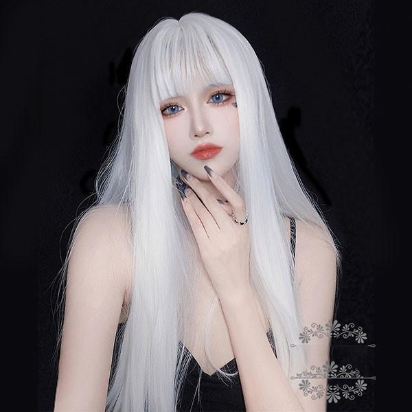 ウィッグ フルウィッグ シルバー ホワイト ロング ストレート ウィッグ フルウィッグ シルバー ホワイト ロング ストレート