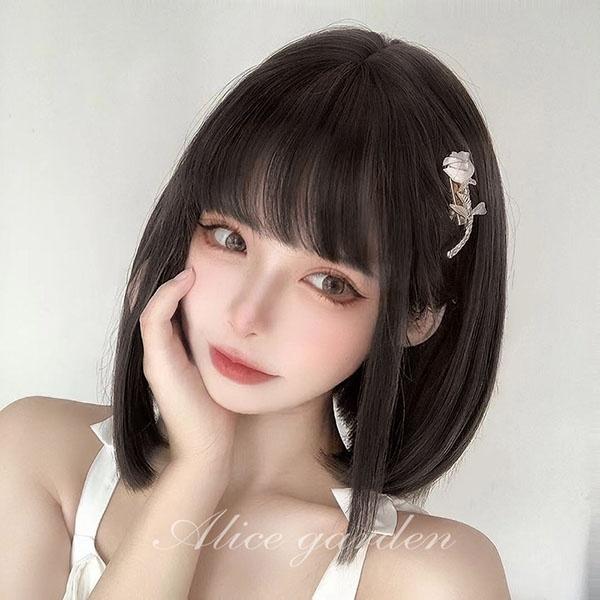 ウィッグ フルウィッグ ブラウン ボブウィッグ ボブヘアー ショート