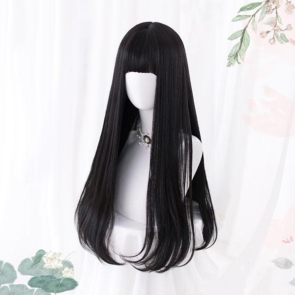 ウィッグ フルウィッグ ロング ストレート ブラック 前髪あり 原宿風 かつら ぱっつん前髪 黒髪 コスプレ 可愛い コスチューム 仮装 Dp091n1 マンテンショップ 通販 Yahoo ショッピング
