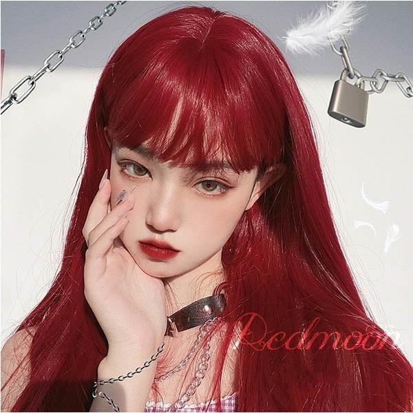 ウィッグ フルウィッグ ロング 赤髪 ストレート レッド ロングウィッグ