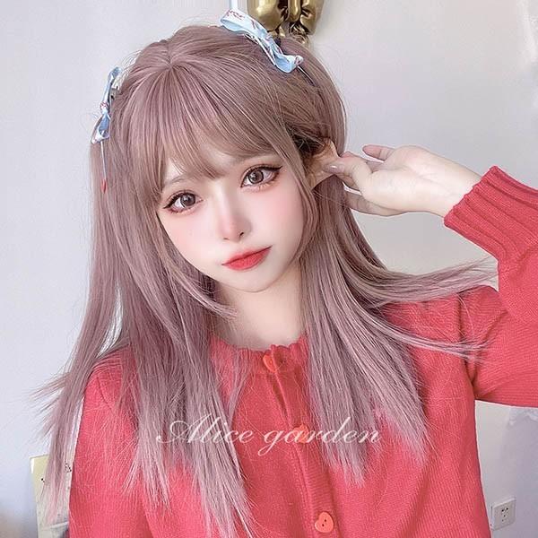 フルウィッグ かつら ピンク 女性 長髪 ストレート 普段使い ロング丈