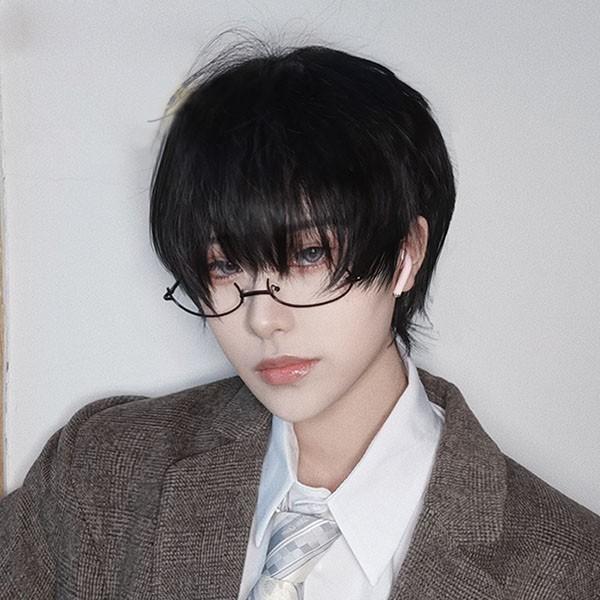 ウィッグ メンズ 短髪 かつら 自然 フルウィッグ ショートウィッグ前髪