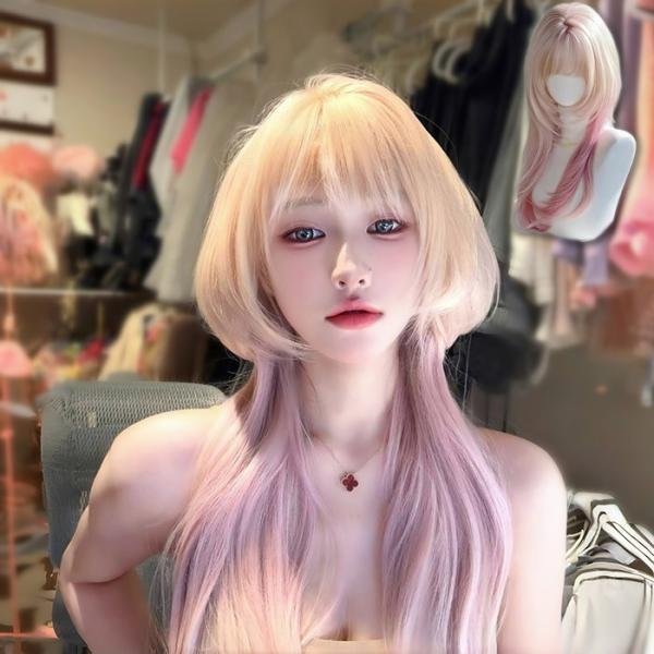 ウィッグ ロング レディース クラゲヘア プリンセスカット 前髪あり